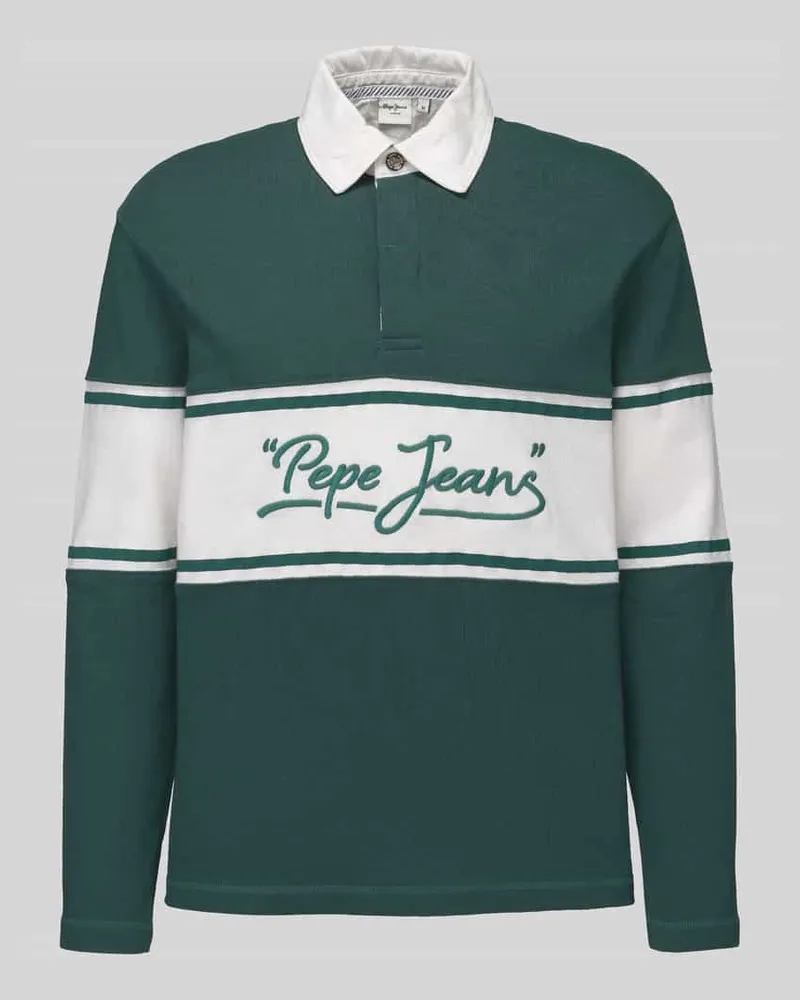 Pepe Jeans Sweatshirt mit Polokragen Modell 'MURPHY Petrol