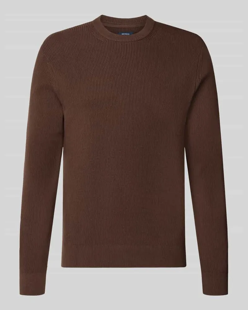 McNeal Regular Fit Strickpullover aus Baumwoll-Mix Schlamm