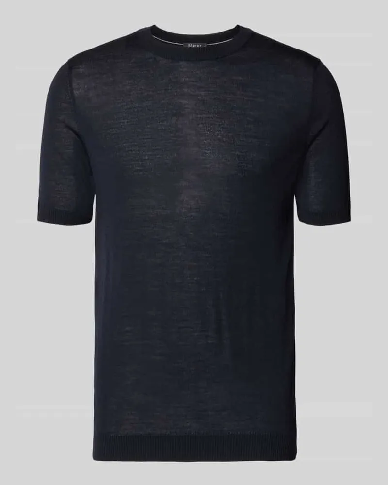 Maerz Strickshirt mit Rundhalsausschnitt Marine