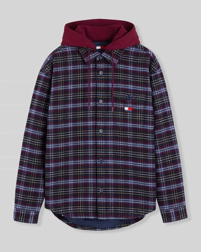Tommy Hilfiger Regular Fit Hemdjacke aus Baumwoll-Mix Bordeaux