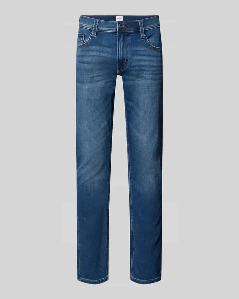 Mustang Slim Fit Jeans aus elastischem Baumwoll-Mix Modell 'Oregon Blau