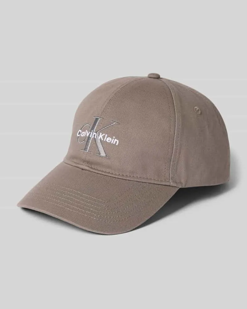 Calvin Klein Größenverstellbare Cap mit Label-Stitching Graphit