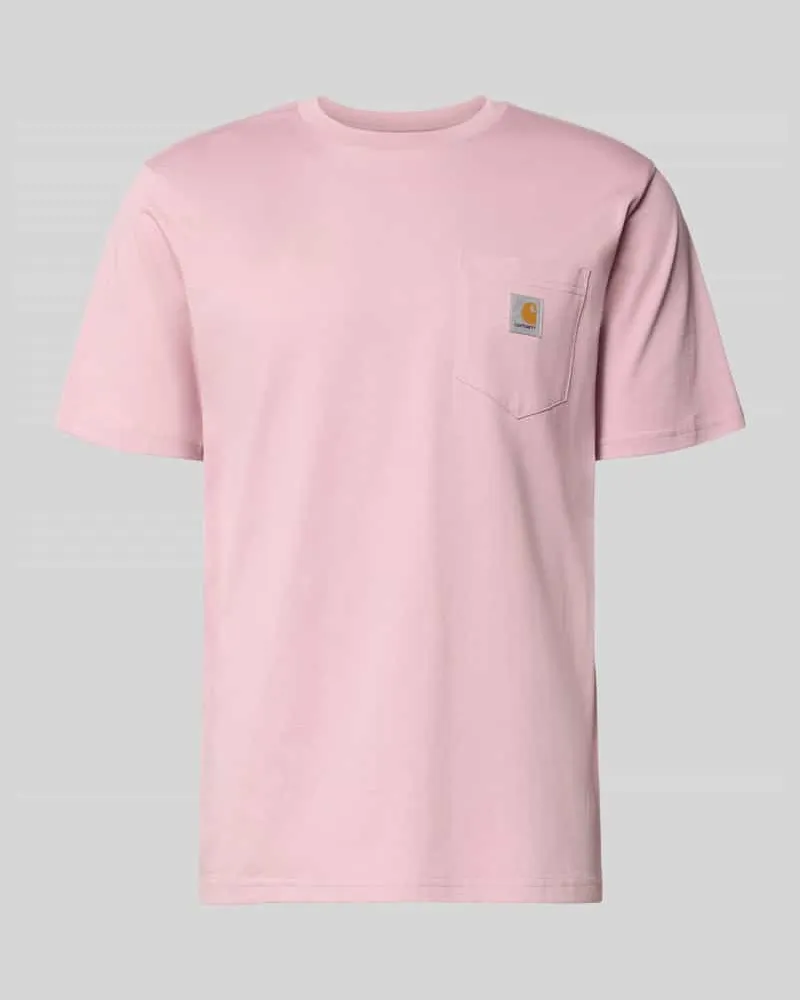Carhartt WIP Regular Fit T-Shirt mit Brusttasche Rosa