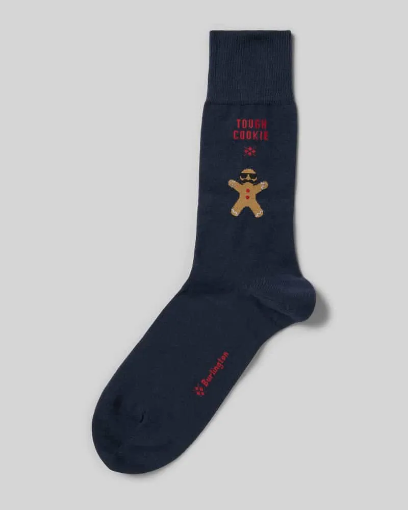 Burlington Socken mit Motiv Modell 'TOUGH COOKIE Dunkelblau