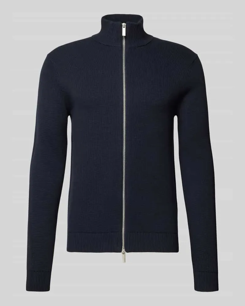 Selected Homme Regular Fit Strickjacke aus reiner Baumwolle Modell 'DAME Dunkelblau