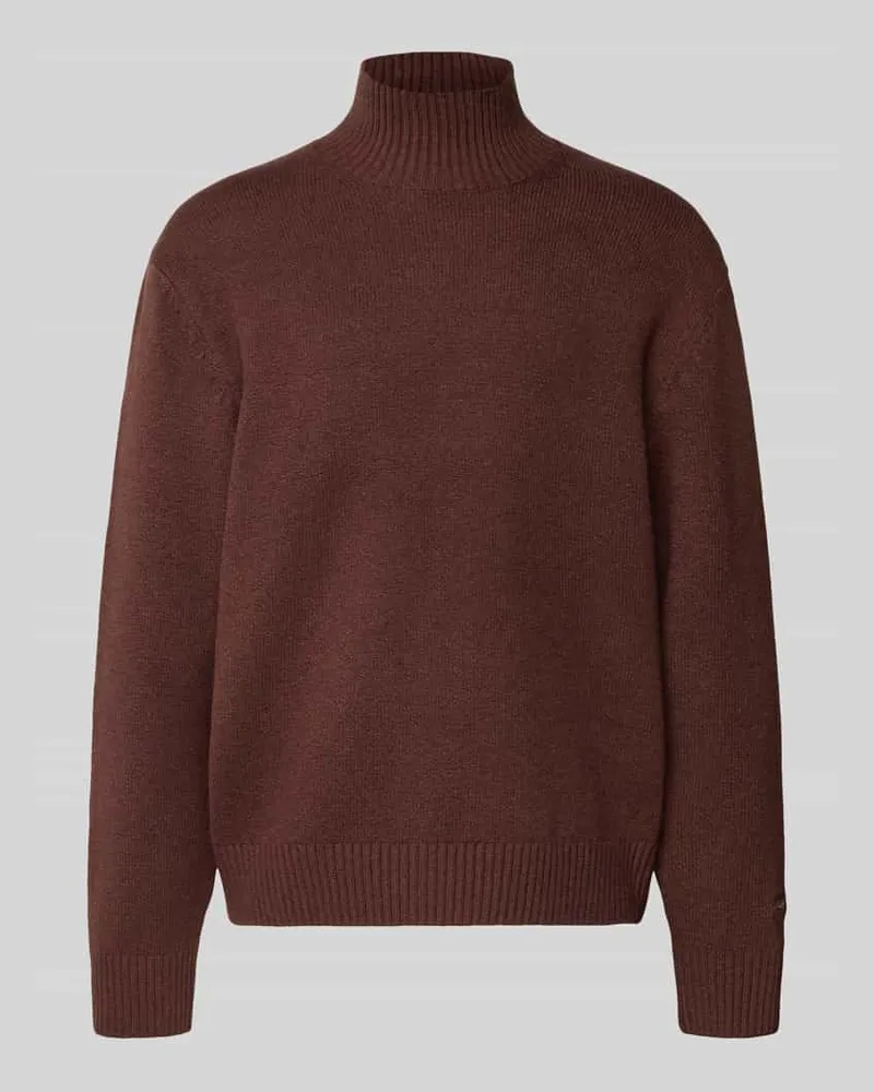 Jack & Jones Strickpullover mit gerippten Abschlüssen Modell 'NORREBRO Mittelbraun