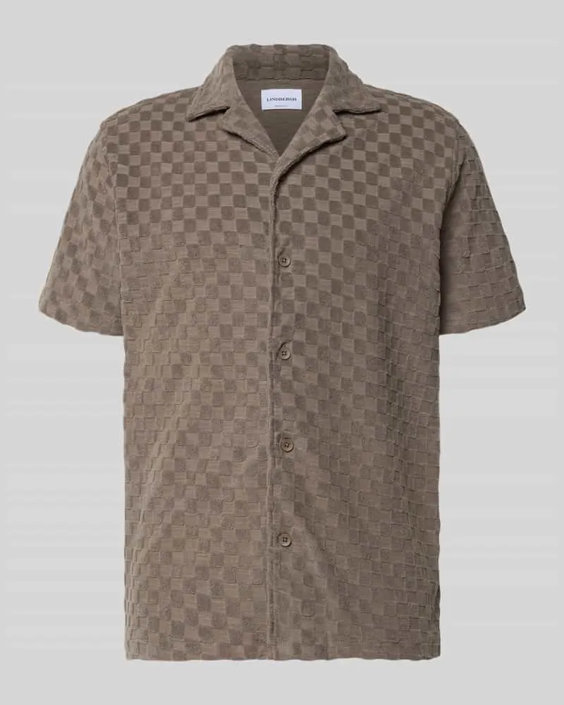 Lindbergh Regular Fit Freizeithemd mit Reverskragen Taupe