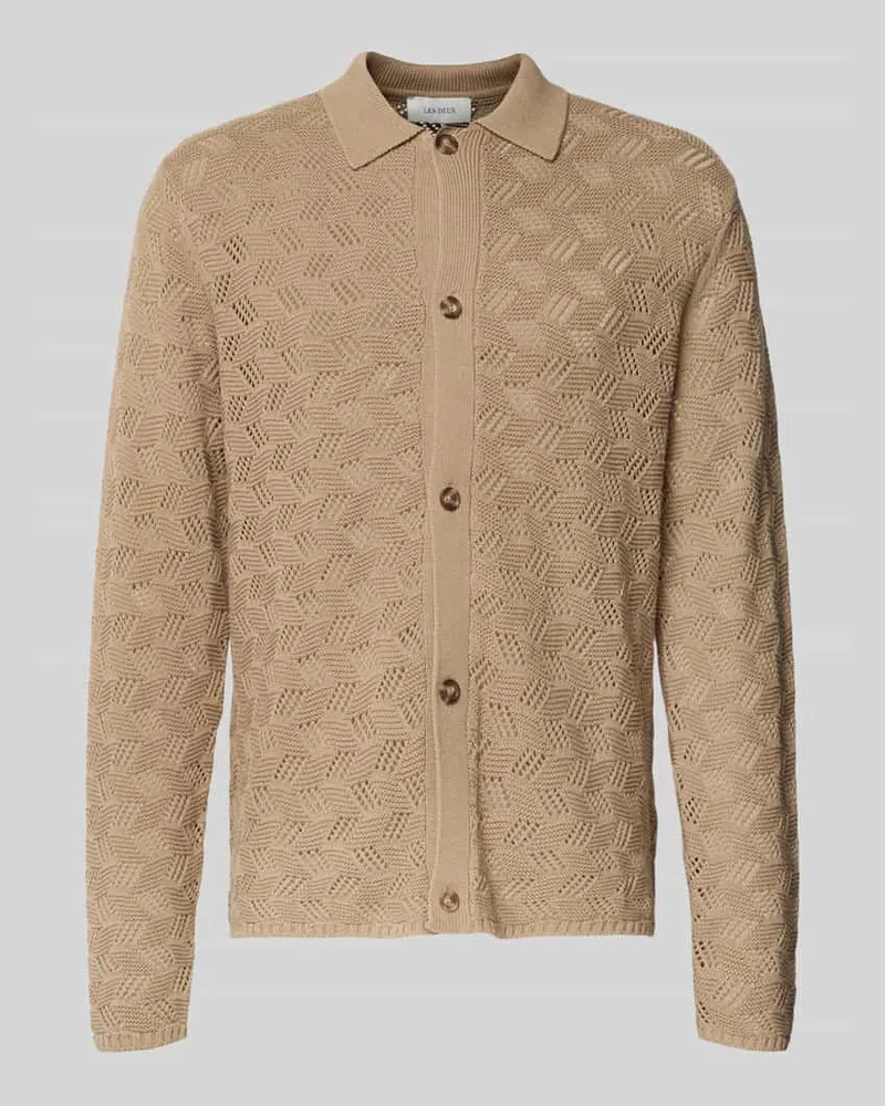 LES DEUX Cardigan mit Umlegekragen und Knopfleiste Modell 'Eloi Beige