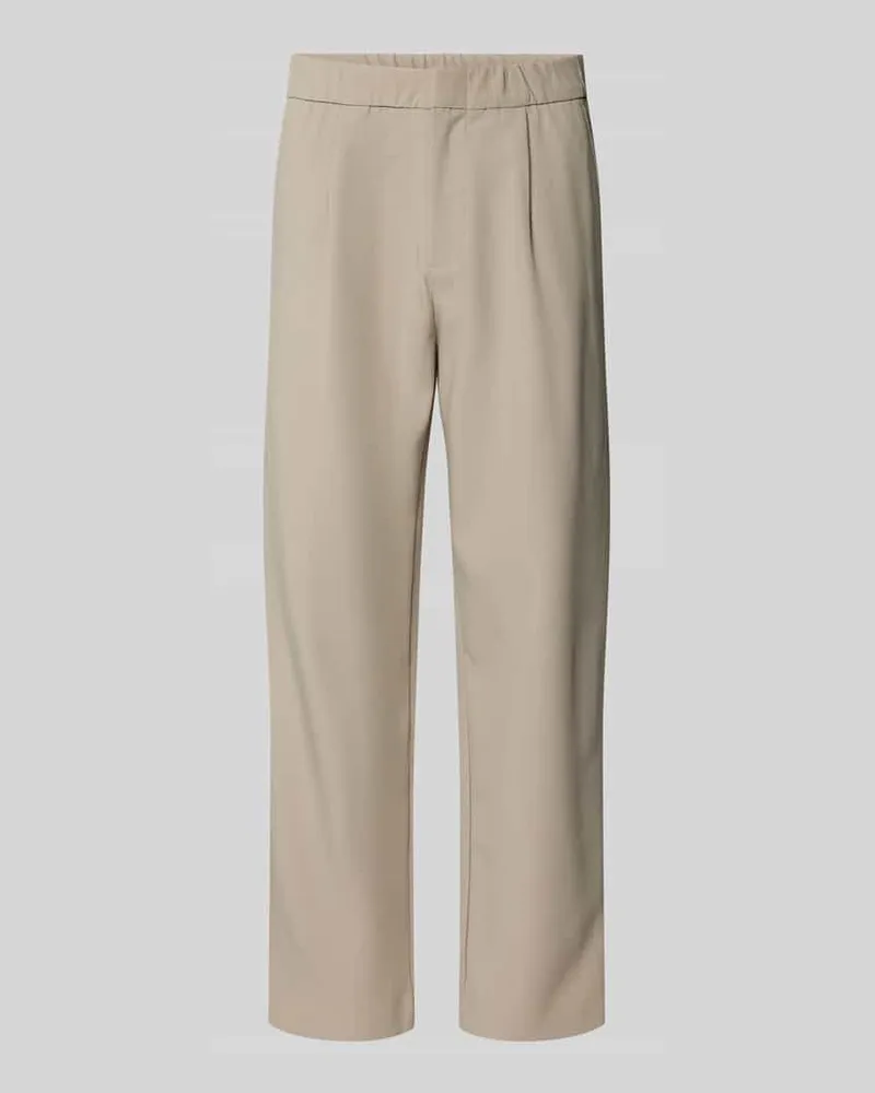 Calvin Klein Relaxed Tapered Fit Bundfaltenhose mit elastischem Bund 