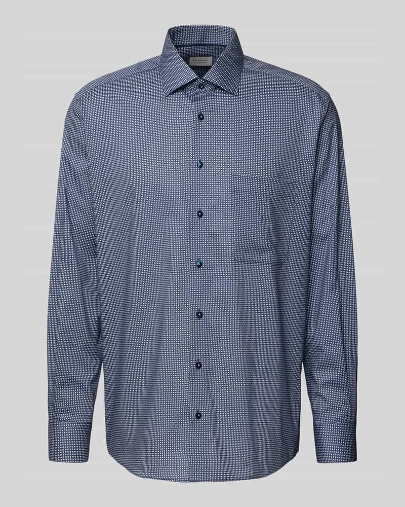 Eterna Comfort Fit Businesshemd aus Baumwolle mit Kentkragen Marine