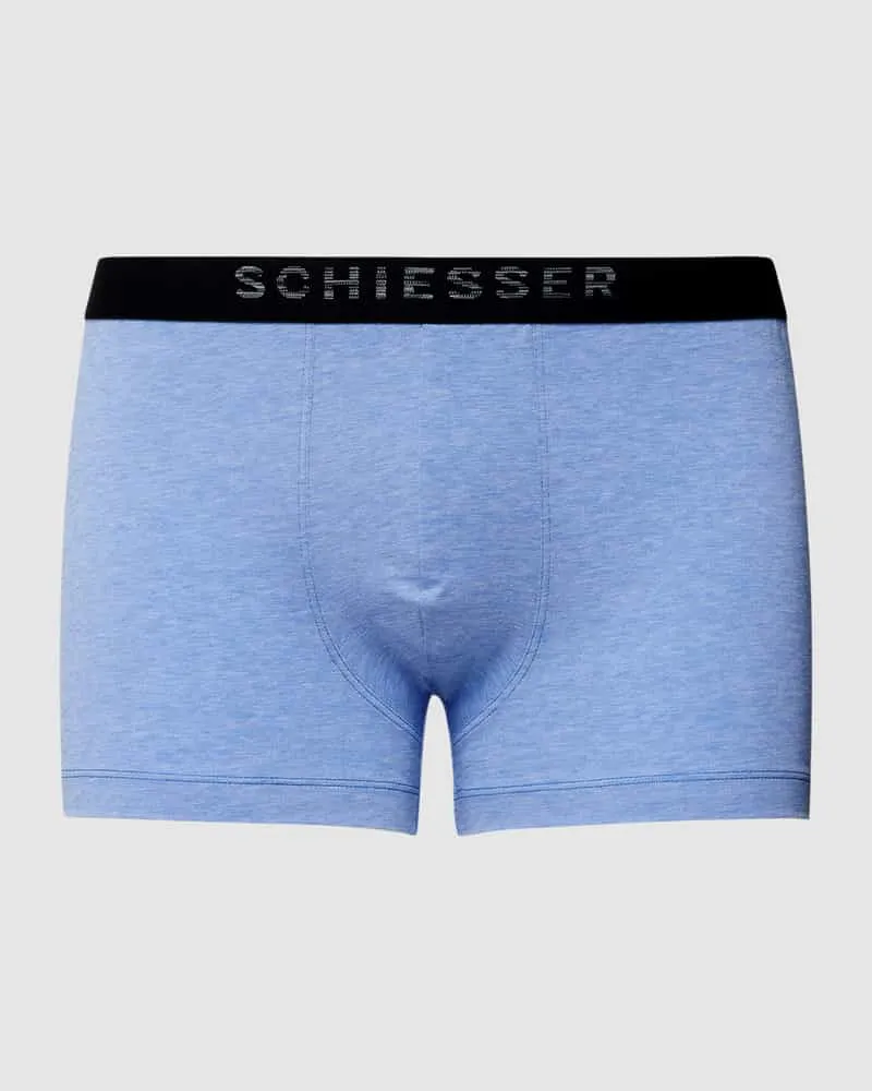 Schiesser Trunks in melierter Optik Modell 'Piqué Bleu