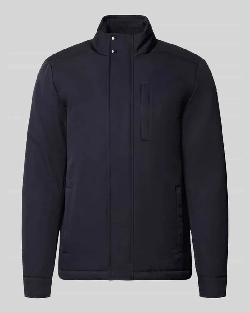 Geox Jacke mit verdecktem Reißverschluss und Eingrifftaschen Marine
