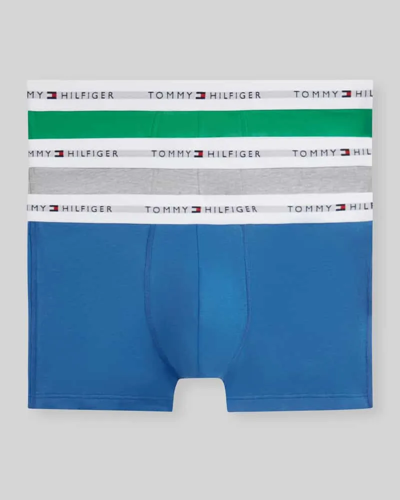 Tommy Hilfiger Regular Fit Trunks aus Baumwoll-Mix im 3er-Pack Ocean