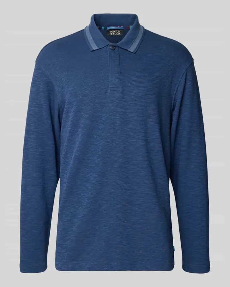 Scotch&Soda Poloshirt mit kurzer verdeckter Knopfleiste Royal