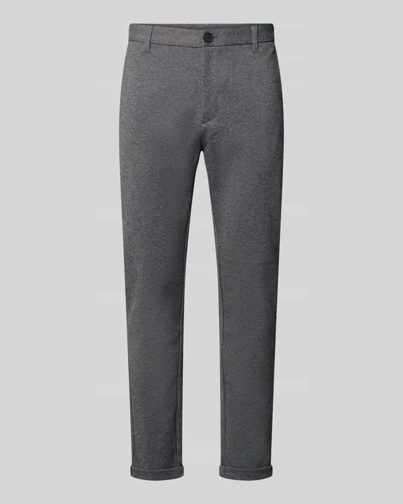 Lindbergh Slim Fit Hose mit Viskose-Anteil in verkürzter Passform Mittelgrau