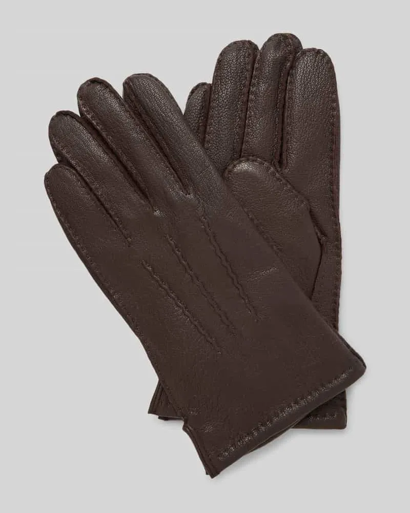 Bugatti Handschuhe in Leder-Optik Dunkelbraun