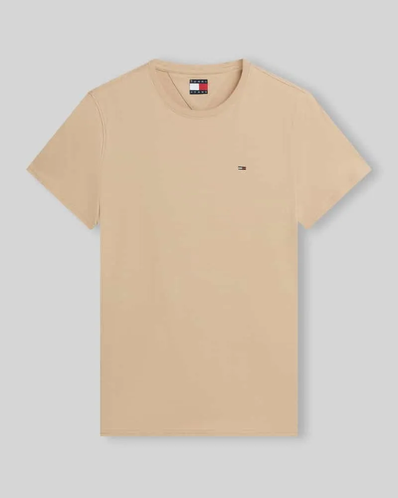 Tommy Hilfiger Regular Fit T-Shirt aus reiner Baumwolle Beige
