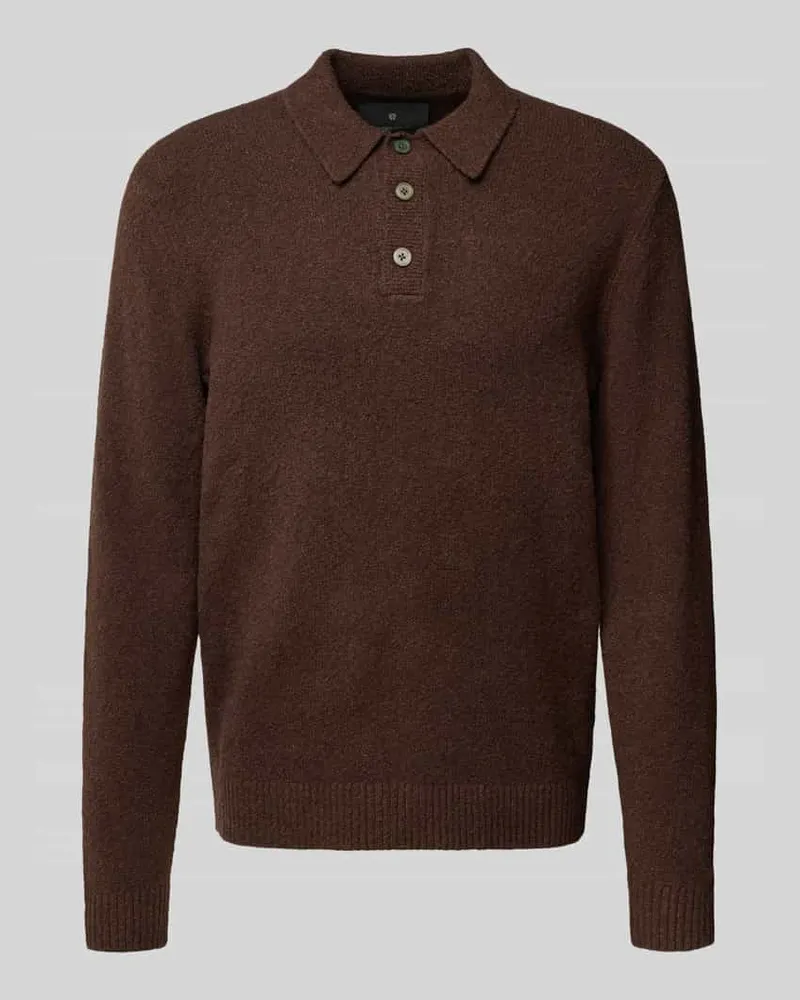 Jack & Jones Strickpullover mit Polokragen Modell 'MAVERICK Schoko