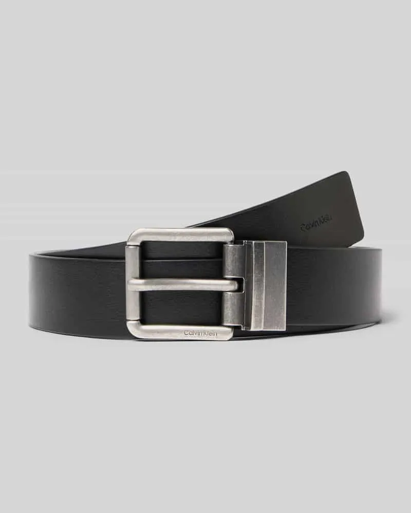 Calvin Klein Gürtel aus echtem Büffelleder Black