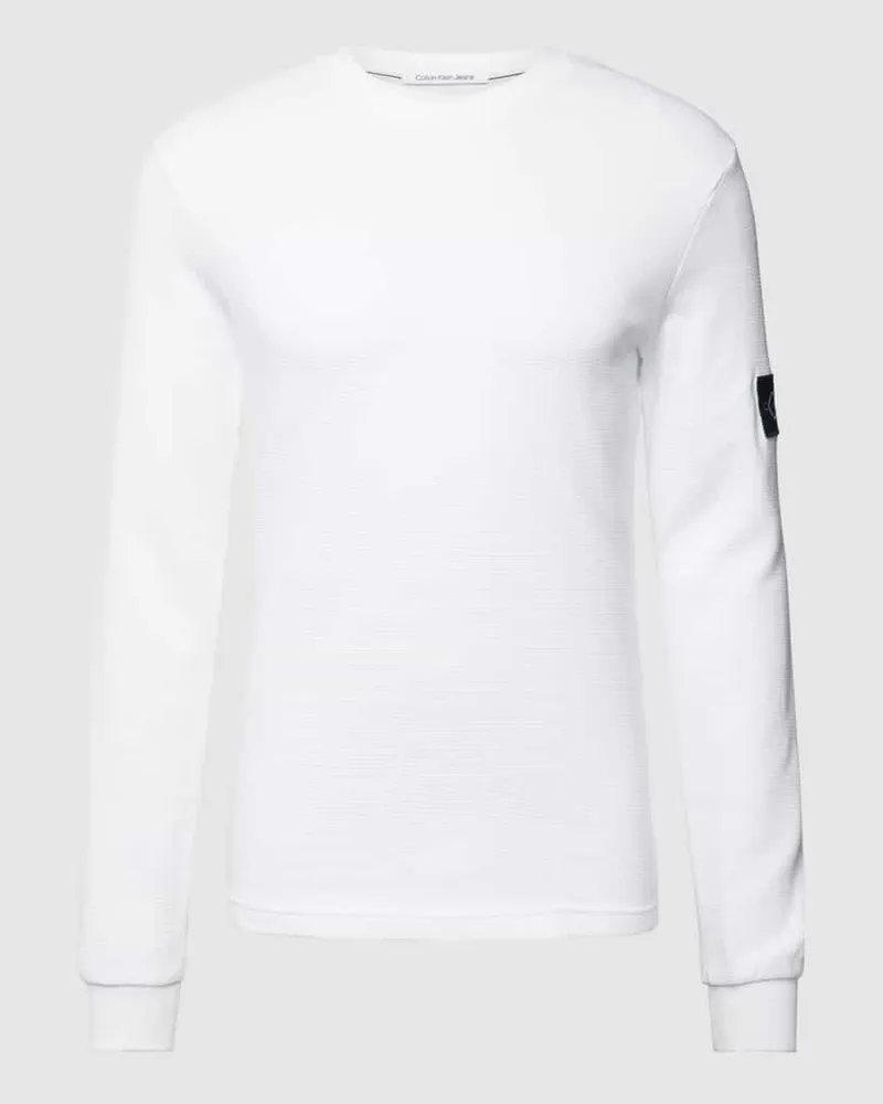 Calvin Klein Longsleeve aus Baumwolle mit Strukturmuster Modell 'WAFFLE 