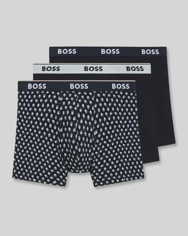 HUGO BOSS Trunks aus Baumwoll-Mix im 3er-Pack Dunkelblau