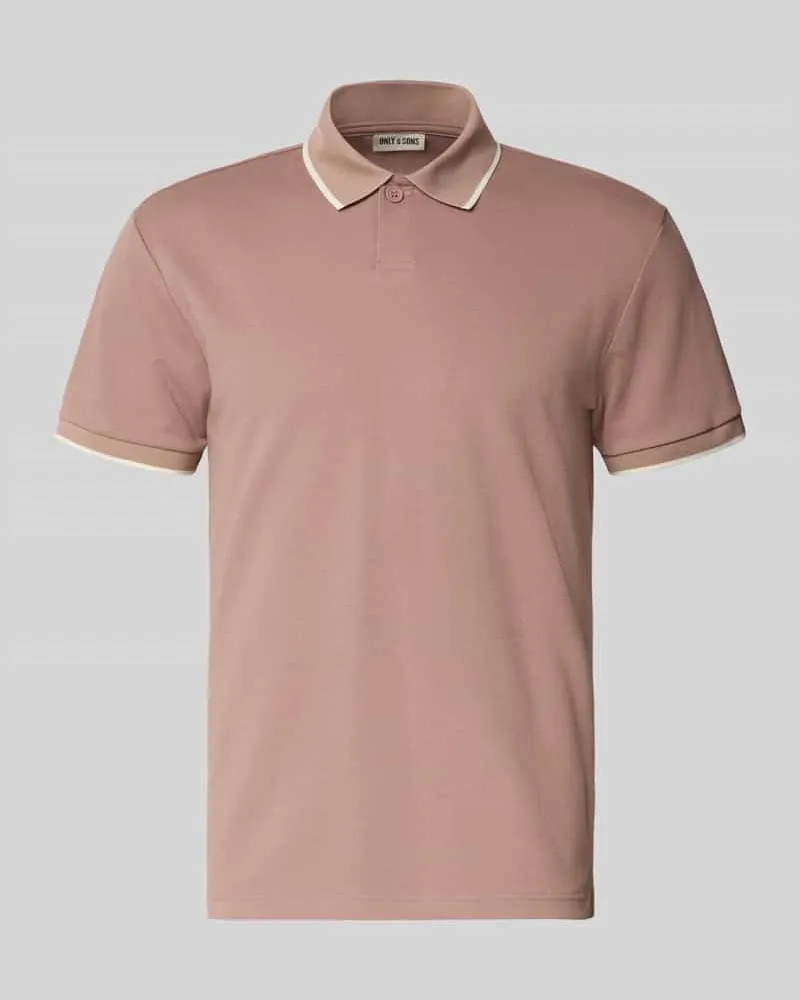 Only & Sons Regular Fit Poloshirt aus Baumwoll-Mix Modell 'TOMON Altrosa