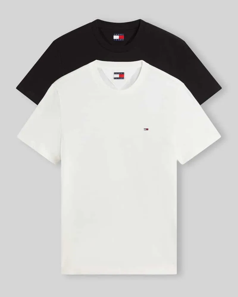 Tommy Hilfiger Slim Fit T-Shirts aus reiner Baumwolle im 2er-Pack Ecru