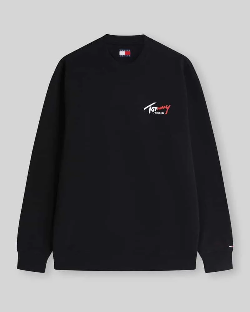 Tommy Hilfiger Regular Fit Sweatshirt aus reiner Baumwolle Black