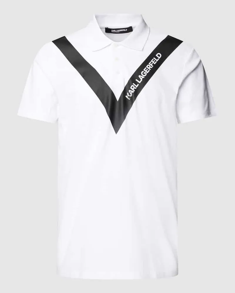 Karl Lagerfeld Poloshirt mit Logo-Print Weiss