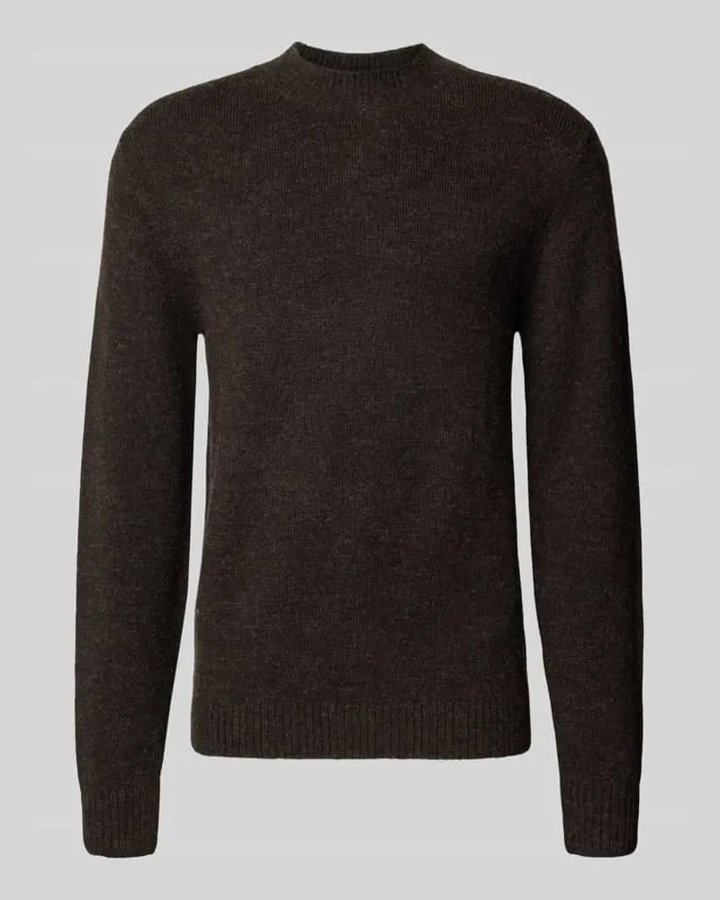 McNeal Regular Fit Strickpullover mit gerippten Abschlüssen Schlamm