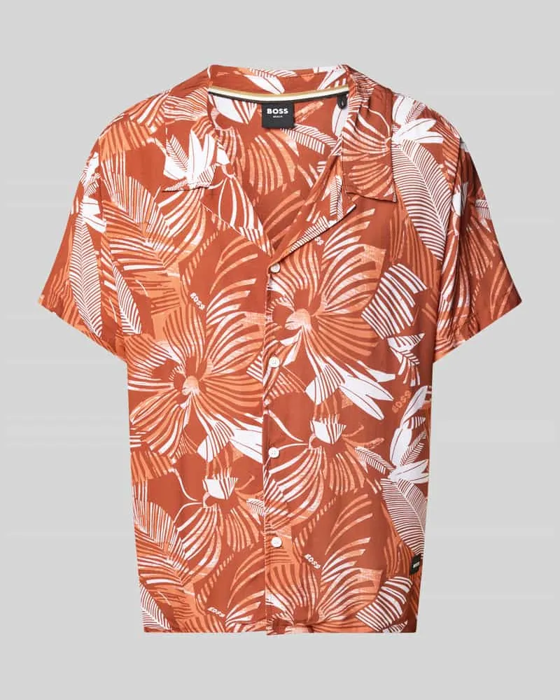 HUGO BOSS Relaxed Fit Freizeithemd mit Resortkragen 