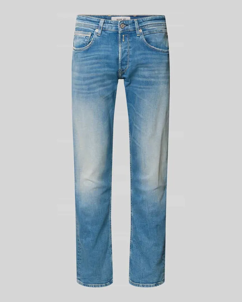 Replay Regular FIt Jeans im 5-Pocket-Design Modell 'Grover Jeansblau