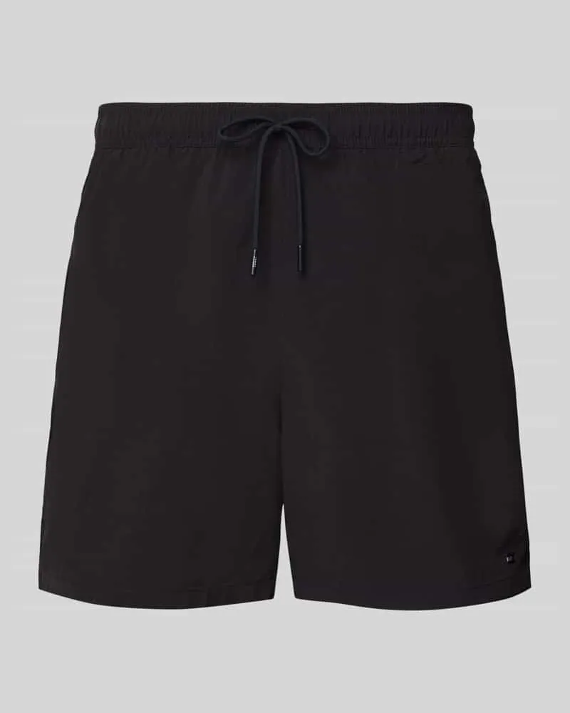 Tommy Hilfiger Regular Fit Badeshorts mit Logo-Stitching 