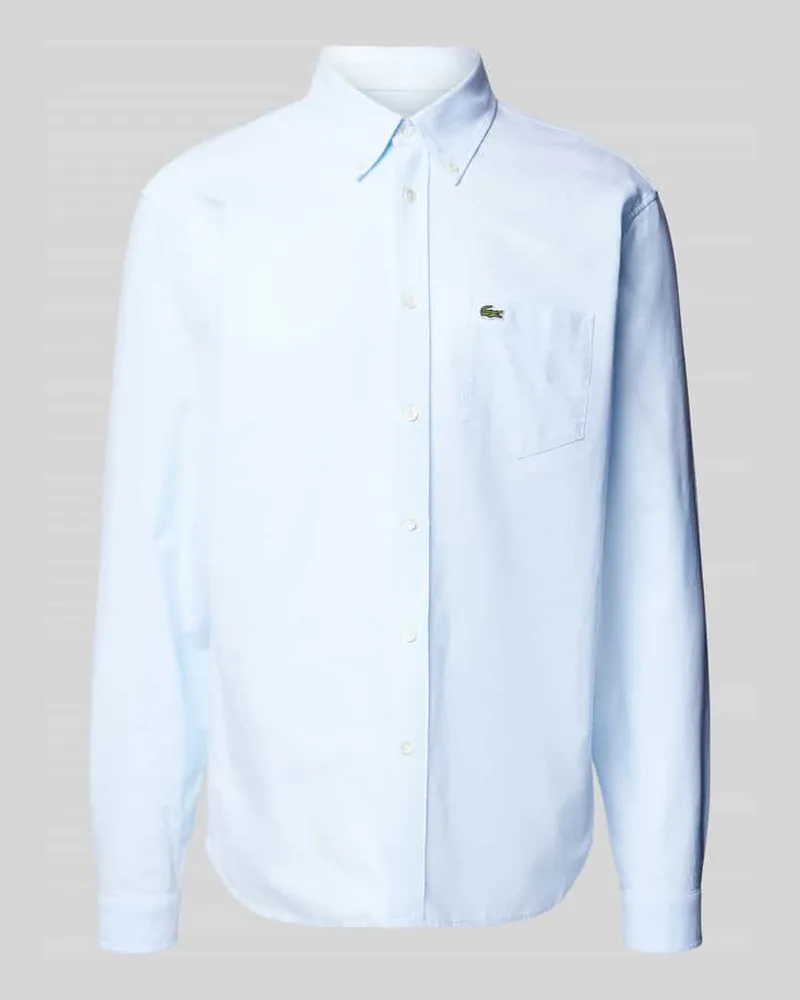 Lacoste Regular Fit Freizeithemd mit Logo-Patch Hellblau