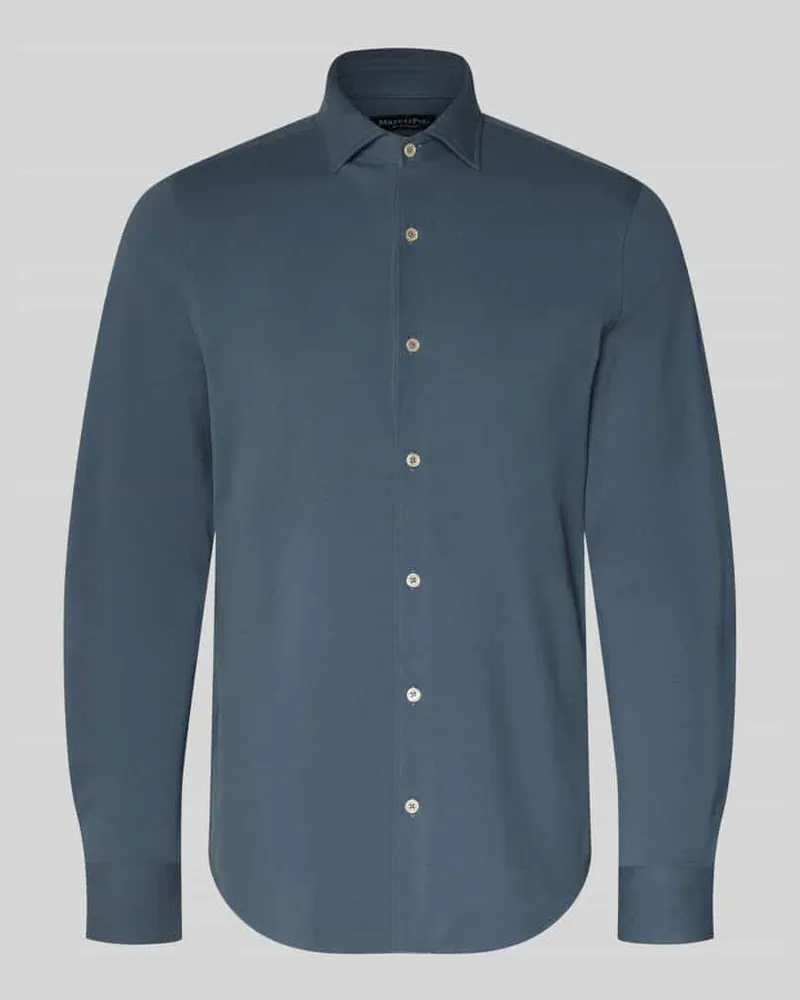 Marc O'Polo Shaped Fit Freizeithemd aus reiner Baumwolle Petrol