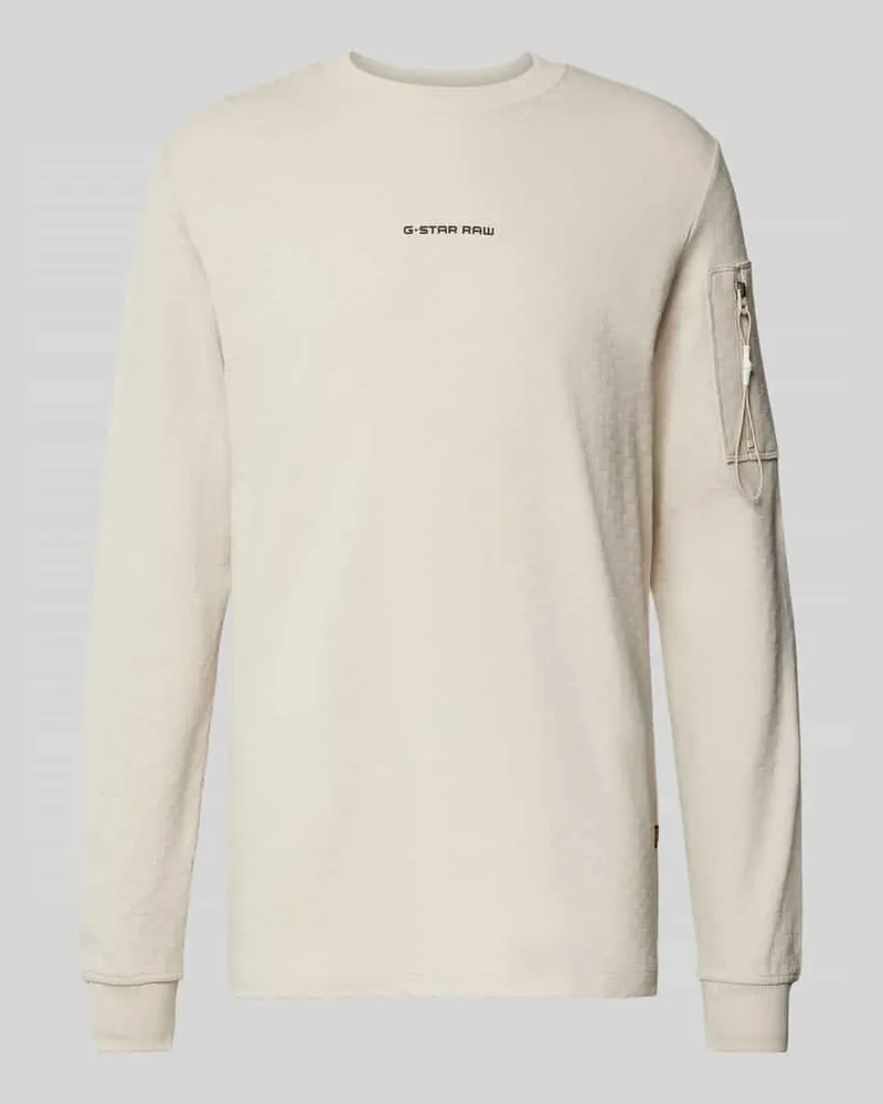G-STAR RAW Sweatshirt mit Reißverschlusstasche am Ärmel Offwhite