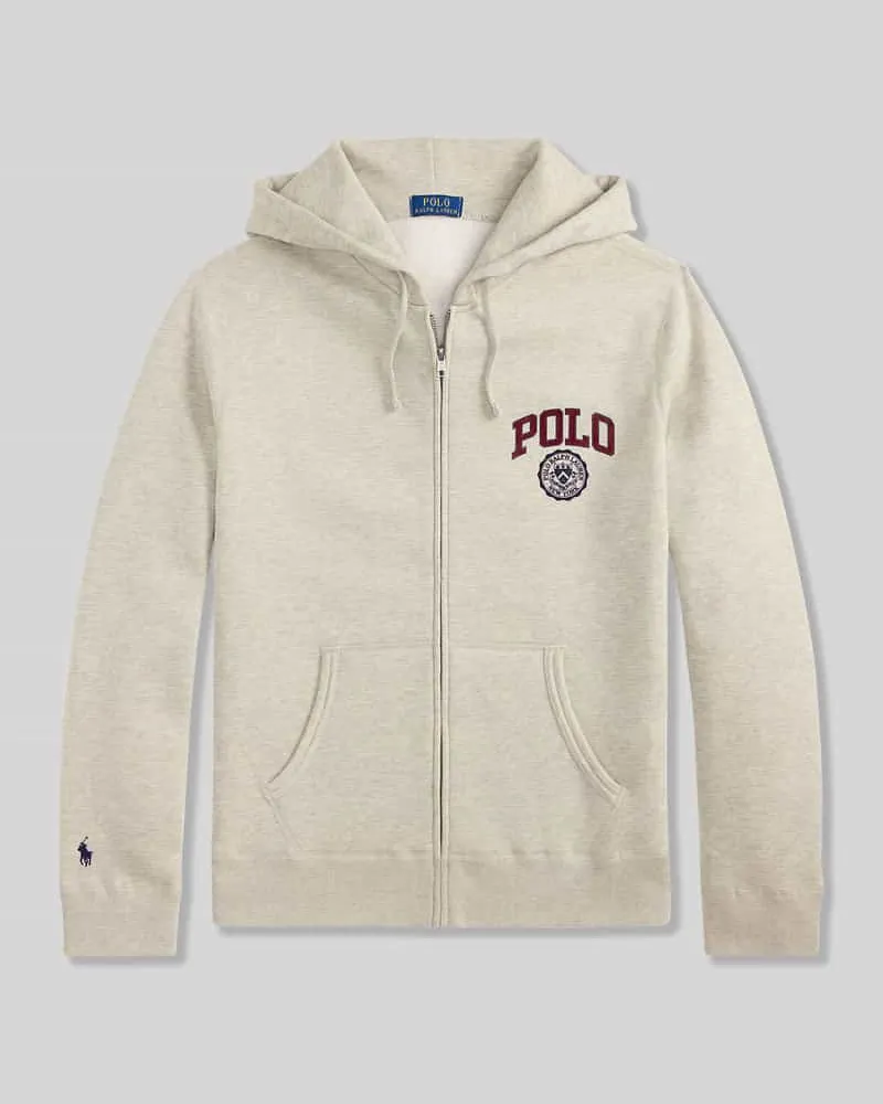 Ralph Lauren Regular Fit Sweatjacke aus Baumwoll-Mix Hellgrau