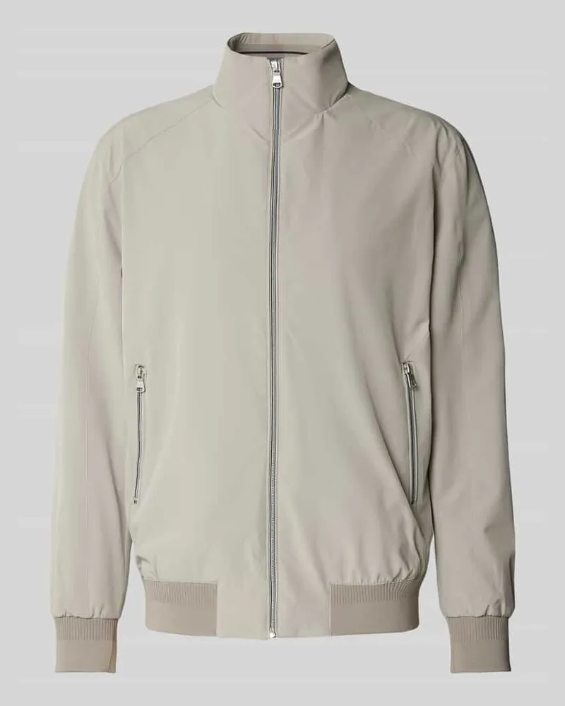 Christian Berg Blouson mit Reißverschlusstaschen Hellgrau