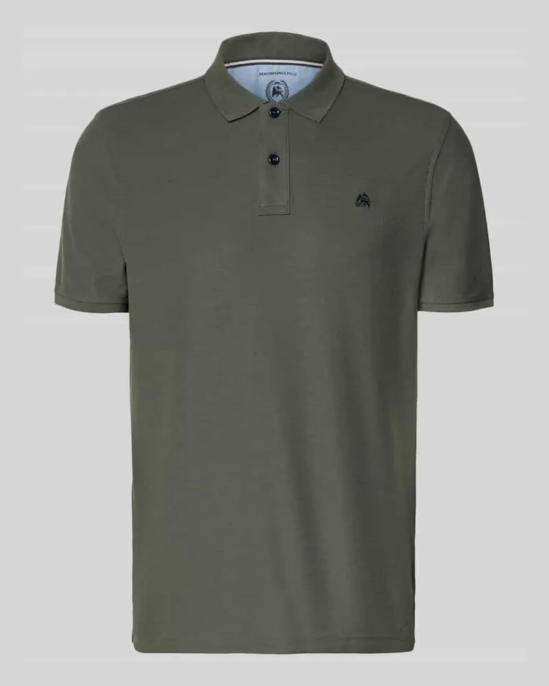 Lerros Regular Fit Poloshirt mit Logo-Stitching Modell 'Performance Dunkelgruen