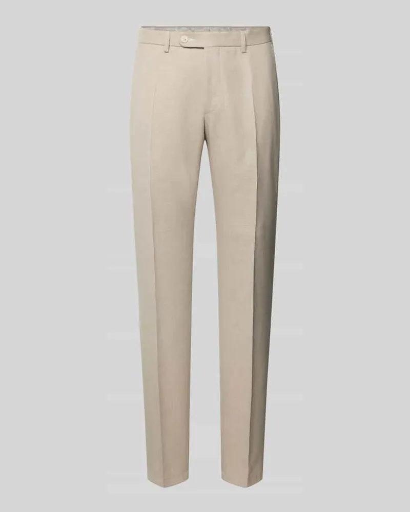 Digel Slim Fit Anzughose mit Bügelfalten Modell 'Sergio Beige