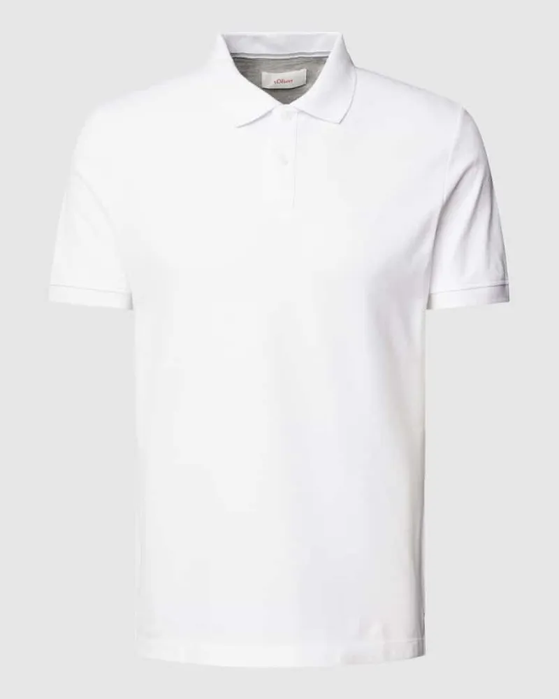 S.Oliver Poloshirt mit Label-Detail Weiss