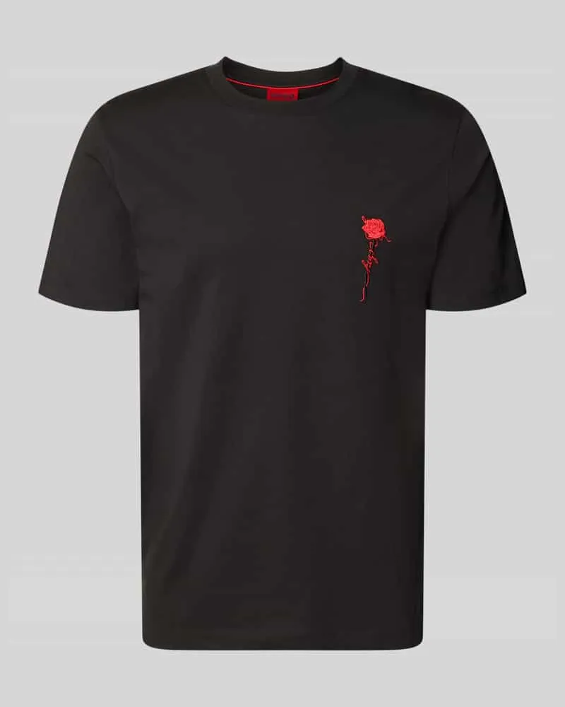 HUGO BOSS Regular Fit T-Shirt aus reiner Baumwolle Modell 'Diflow Black