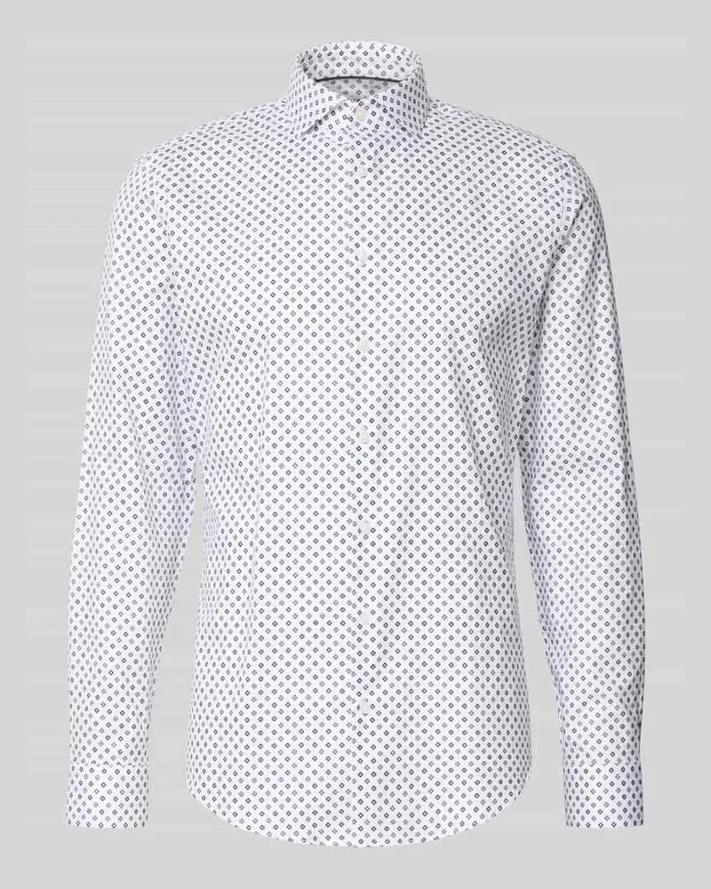 JAKE*S Slim Fit Business-Hemd mit Haifischkragen 