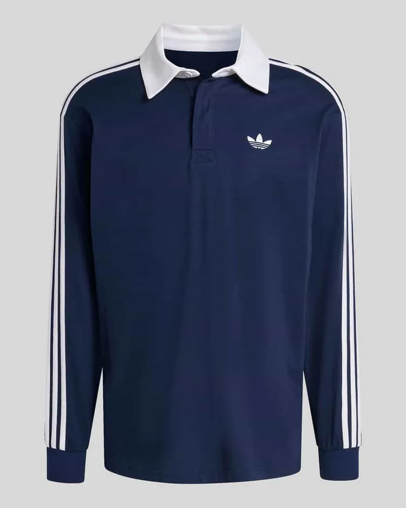 adidas Regular Fit Rugbyshirt aus reiner Baumwolle Marine