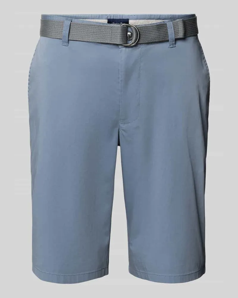 Christian Berg Bermudas aus Light Baumwolle mit Gürtel Bleu