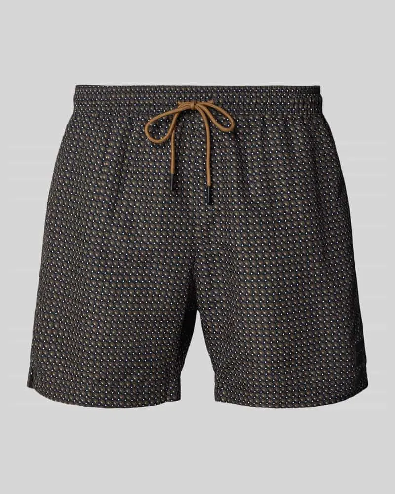 HUGO BOSS Badeshorts mit Allover-Muster Modell 'VIBE Black