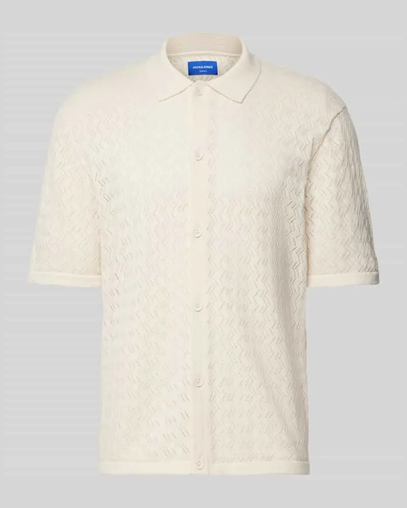 Jack & Jones Regular Fit Freizeithemd mit Polokragen Modell 'TYLER Offwhite