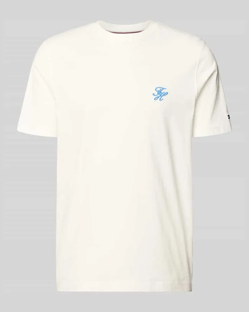 Tommy Hilfiger Regular Fit T-Shirt aus reiner Baumwolle Ecru