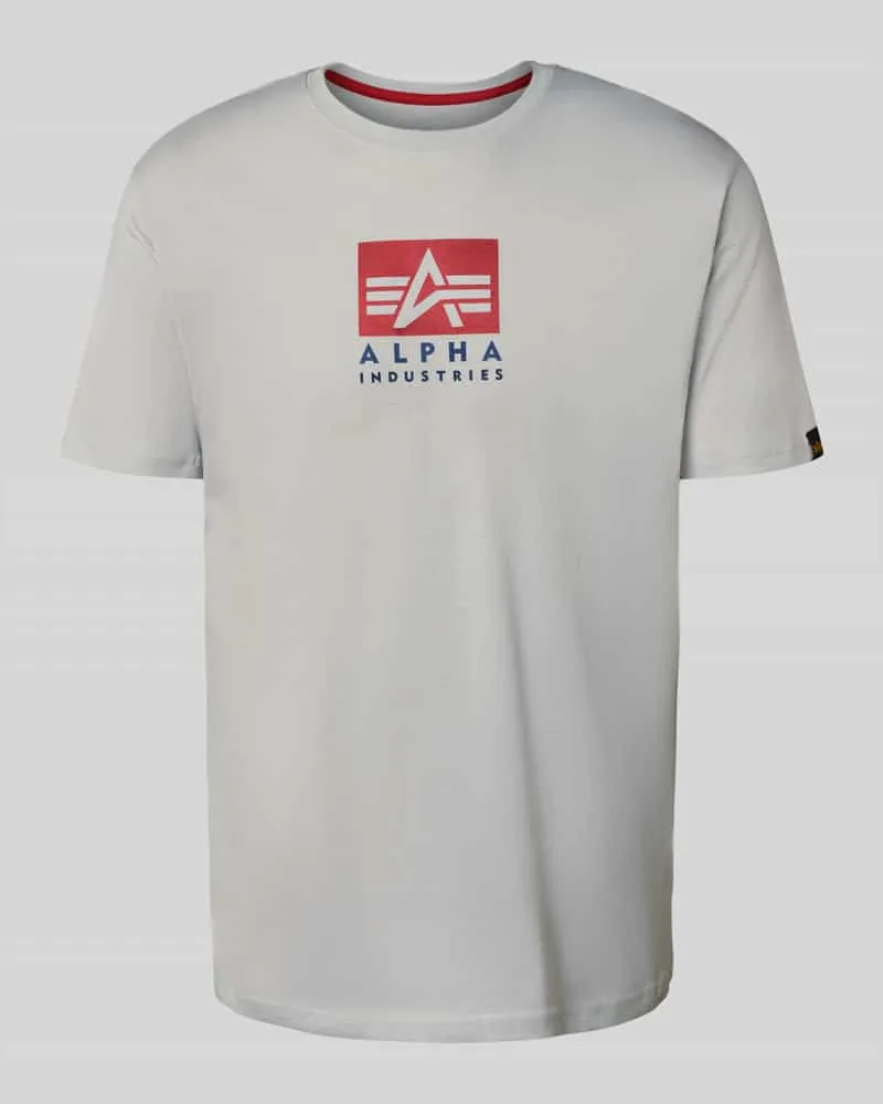 Alpha Industries T-Shirt mit Label-Print und Rundhalsausschnitt 
