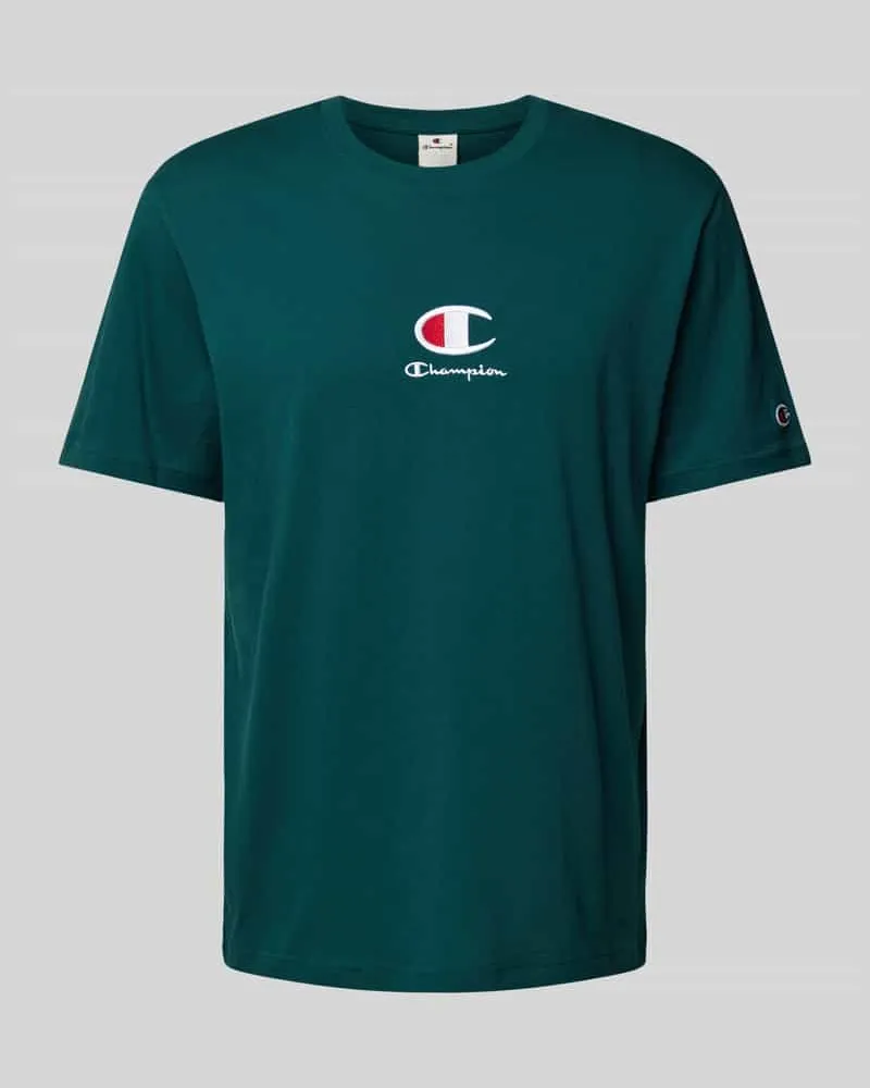 Champion T-Shirt mit Label-Stitching Dunkelgruen